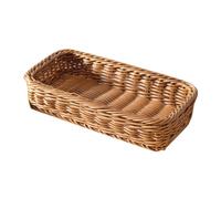 MALUGOGO Panier à couverts tissé et buffets, marron pour les occasions décontractées, boîte de rangement robuste et facile à ranger, solution de rangement pour assaisonner les bouteilles et les