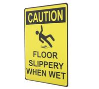 MALUGOGO Panneau de Signalisation Jaune en Fer Coins Arrondis, Résistant et Sécurisé, pour Avertir D’un Sol Glissant les Commerces