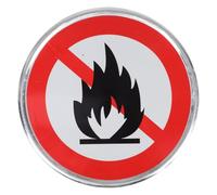 MALUGOGO Panneau Rond D'avertissement Incendie en en Aluminium et Fer, Prévention des Feux en Forêt, Installation Facile pour Usage Extérieur