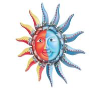 MALUGOGO Pendentif Mural Décoratif en Fer, Sculpture Solaire Incassable et Résistante Rouille, Style Vibrant pour Intérieur et Usage Domestique