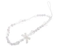 MALUGOGO Pendentif pour téléphone portable - Jolie sangle anti-perte - Utilisation polyvalente - Perle artificielle en plastique - Nœud papillon - Accessoire tendance pour clés et petits objets