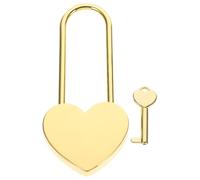 MALUGOGO Petit Cadenas en forme de cœur doré pour bagages, valise, sac à dos et boîte de journal intime, serrure à souhaits de couple