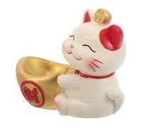 MALUGOGO Petite Figurine de Chat Porte- avec Base en Boule de Cristal dorée en résine, Design Artistique Fusion Fortune attirant à Collectionner pour Les Occasions festives et Le Magasin