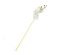MALUGOGO Petites orchidées artificielles en soie blanches décoratives avec finition délicate pour décoration de maison et de fête, arrangement floral d'anniversaire