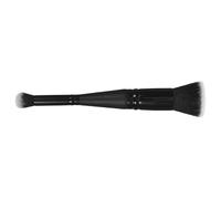 MALUGOGO Pinceau à double extrémité pour fard à joues et fond de teint avec poils doux pour une répartition uniforme, fabriqué en bois et aluminium, pinceau de maquillage portable pour application du