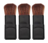 MALUGOGO Pinceaux de Maquillage Visage Fibres Douces Ensemble de 5 Mini Pinceau Plat à Blush Fond de Teint Taille Compacte Applicateur de Maquillage de Voyage et Naturel