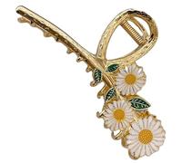 MALUGOGO Pinces à cheveux en métal en forme de marguerite - Design unique - Ne se déforme pas facilement - Pratique pour fixer les cheveux pour un mariage et se laver le visage