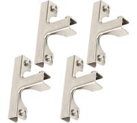 MALUGOGO Pinces à Verre T Fixation Robuste et Assemblage Flexible en Acier Argenté Lot de 4 pour Panneaux de Verre 8-12mm pour Renforcement et Aquariums