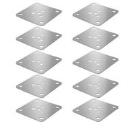 MALUGOGO Plaques de Fixation pour Pied de Meuble en Fer Argenté, Support Stable et Installation Facile, Lot de 10 Pièces pour Canapé et Table à Manger, pour Salon et Bricolage