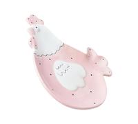 MALUGOGO Plateau à Desserts en Céramique Rose Forme Poule, Décor Délicat et Usage Polyvalent pour Bars et Repas, Design Original et Finition Soignée