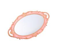 MALUGOGO Plateau à thé vintage poli miroir décoratif style rétro organisateur de maquillage accessoire photo pour fête, salon, hôtel