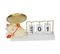 MALUGOGO Plateau calendrier Fortune Cat avec organiseur de clés multifonction et plat à goûter pour décoration de bureau ou de salon, plateau de rangement lisse au toucher pour bijoux, maquillage et