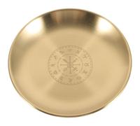 MALUGOGO Plateau Décoratif Pentagramme Métal Doré et Argenté, Petit Format, Vide-Poches pour Table D'entrée, Plat Porte-Bijoux pour Rituel et Décoration D'autel, Accessoire Esthétique