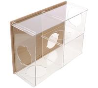 MALUGOGO Plateforme Décorative pour Hamster en Acrylique et Bois Maison Hamster à 3 Chambres Design Multi-Chambres Facile à Entretenir et Gerbille