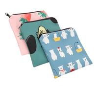 MALUGOGO Pochette pour Serviettes Hygiéniques en Polyester 3 Pièces Bouton, Rangement Pratique pour Cartes et Protections Féminines, Accessoire Portable pour Femme