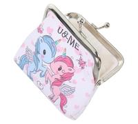 MALUGOGO Porte-monnaie portable en PVC avec motif licorne - 1 petit sac à main avec fermeture éclair en métal - Belle apparence - Pratique pour les voyages - Pour femme