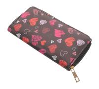 MALUGOGO Portefeuille multifonction de grande capacité en polyuréthane à fermeture éclair pour femme, porte-cartes à motif cœur avec plusieurs emplacements pour cartes, porte-monnaie adapté pour un