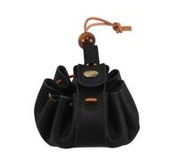 MALUGOGO Portefeuille pour Femmes en Cuir de Vachette Noir, Petit Porte-Monnaie à Cordon Facile à Ouvrir et Fermer, Style Mignon et Polyvalent pour Accessoires et Clés