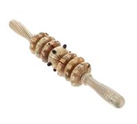 MALUGOGO Rouleau de massage abdominal en bois pour le corps et le dos, rouleau portable à 7 roues pour promouvoir, outil de fitness pour les personnes âgées et les amateurs de bien-être