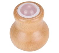 MALUGOGO Rouleau de massage en jade pour le visage et le cou, manche en palissandre naturel avec jade en cristal rose, outil de soins de la peau du visage pour réduire les poches et relaxation