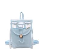 MALUGOGO Sac à dos bleu bonbon avec soutien dorsal supplémentaire et matériau imperméable en PVC et cuir pour voyage et usage quotidien