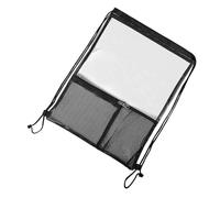 MALUGOGO Sac à dos étanche avec cordon de serrage, rangement mains libres pratique avec haute transparence et matériau PVC, élégant sac à cordon de serrage visible noir pour voyage, randonnée et parcs