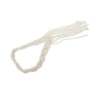 MALUGOGO Serre-tête en corde de coton beige tissé pour femme, accessoire de cheveux de style nordique avec pompon, crée instantanément une nouvelle coiffure, pour photographie et mariage