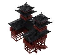 MALUGOGO Statue de pagode Miniature Design Intemporel pour intérieur et extérieur, pavillon Ornement pour bonsaï, Aquarium, Micro Paysage, Accessoires de Jardin avec Architecture patrimoniale