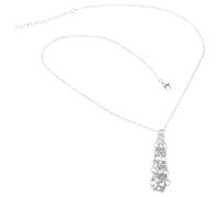 MALUGOGO Support en cristal en forme de cage vide chic en métal - Collier en corde réglable - Pendentif décoratif léger - Choix pour Noël - 29,9 x 1 x 0,3 cm