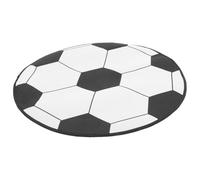 MALUGOGO Tapis de football pour chambre avec matériau en polyester lavable et envers antidérapant, tapis circulaire sur le thème du football pour chambre de garçon ou décoration de salle d'étude