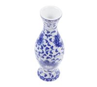 MALUGOGO Vase en céramique peinte à la main de style chinois bleu et blanc Pot de fleurs en porcelaine antique avec surface lisse Décoration d'intérieur élégante pour salon Centre de table