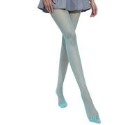 Malustar Collants transparents de couleur vive 10 deniers pour femmes et filles, turquoise, S-L