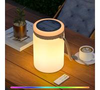 MALUX Lampe de Table Solaire, Lampe de table extérieur Blanc chaud 8 couleurs Indice d'étanchéité IP44 Convient pour jardin, salon, balcon, camping