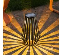 MALUX Lanternes solaires d'extérieur IP44 étanches - Blanc chaud - Sans fil et rechargeable - Lampe suspendue portable avec variateur tactile - Pour jardin, balcon, terrasse, camping