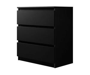 Malwa M3 Commode à 3 tiroirs pour vestibule, couloir, haut buffet, armoire multifonction, buffet, salon, salle à manger (noir)