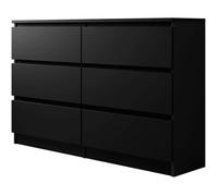 Malwa M6 120 Commode à 6 tiroirs Noire