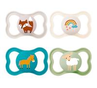 MAM Air Lot de 4 tétines en silicone souple 16 + Skin Soft Colours Uni-Mix