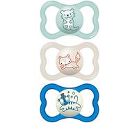 MAM Air Night & Day Lot de 3 tétines pour bébé pour peaux sensibles qui brillent dans le noir - Lot de 3 - 6-16 mois - Garçon - Lot de 3 (Pack of 1)