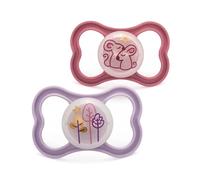 MAM Air Night Lot de 2 tétines phosphorescentes 18-36 mois livrées dans un étui de stérilisation pour tétine - Matériaux durables - Accessoires pour bébé - Rose (différents modèles)