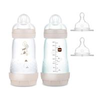 MAM anti Colic Bouteille 260 avec tétine Taille 1 & 2, Neutre Lot de 2.