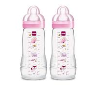 MAM Baby Bottle, Pink, 11 Ounce, 2-Count by MAM (English Manual)