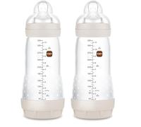 MAM Biberon Anti-Colic A154 Collection Colours of Nature, Surface mate, biberon anti-coliques breveté, tétine 3 en silicone SkinsoftTM ultra douce pour bébés à partir de 4 mois, 320 ml, neutre