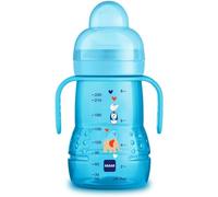 MAM Biberon de transition, Bec Anti-Fuite, Poignées, 4+ mois, 220 ml, Bleu