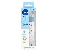 MAM Biberon Easy Active – 6 mois et + – tétine silicone débit X, fermeture hermétique – 330 ml Océan