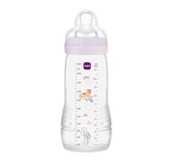 MAM | Biberon Easy Active 6+ Mois Couleur Lilas (330 ml) - Biberon avec tétine en silicone débit X vitesse ultra-rapide - Biberon pour bébé avec fermeture hermétique