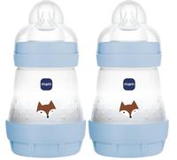 MAM Biberon Easy Start/Anti-Colique - 160ml - Océan - Tétine Débit 1 (Lot de 2)