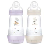 MAM Biberon Easy Start/Anti-Colique - 260ml - Lilas + Sable - Tétine Débit 2 - X2