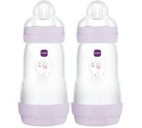 MAM Biberon Easy Start/Anti-Colique - 260ml - Lilas - Tétine Débit 2 (Lot de 2)