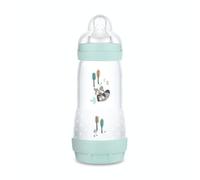 MAM Biberon Easy Start Anti-Colique (320 ml), biberon bébé idéal pour l'allaitement mixte, tétine débit 3, base aérée anti-colique, Aqua