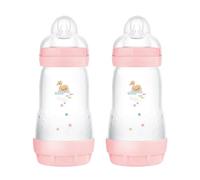 MAM Biberon Easy Start Anticolique Lot de 2 tétines en silicone SkinSoftTM 2 mois 260 ml Rose